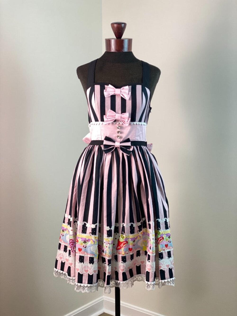 Bodyline Alice in Wonderland Claudia Striped Lace-Up Lolita JSK Dress 2L
